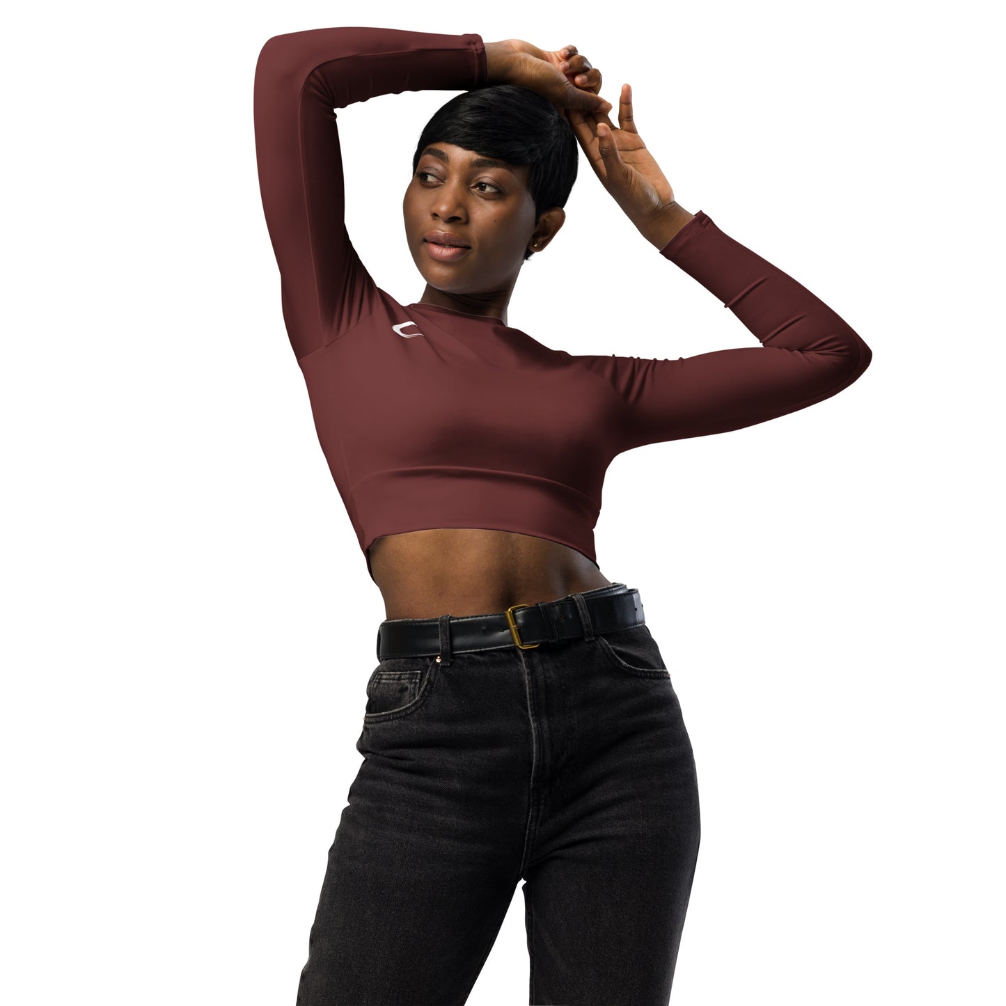 Long-sleeve crop top